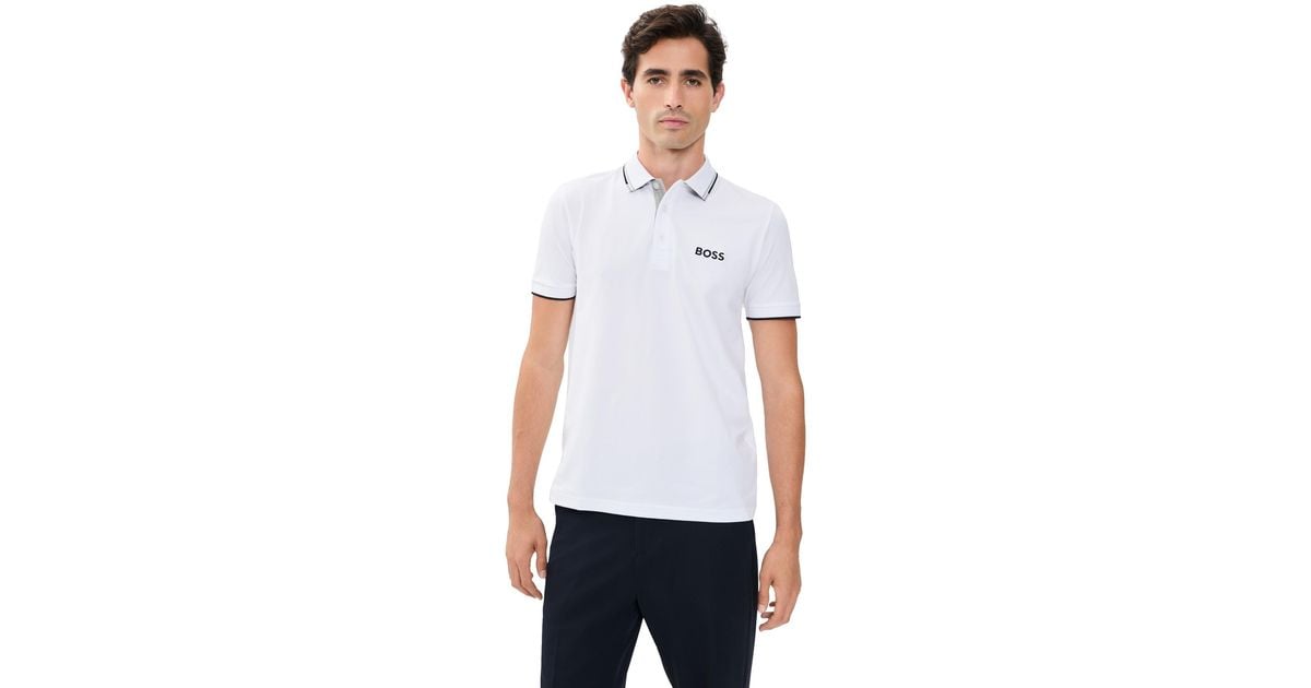 Boss White Paddy Pro Polo Shirt for men