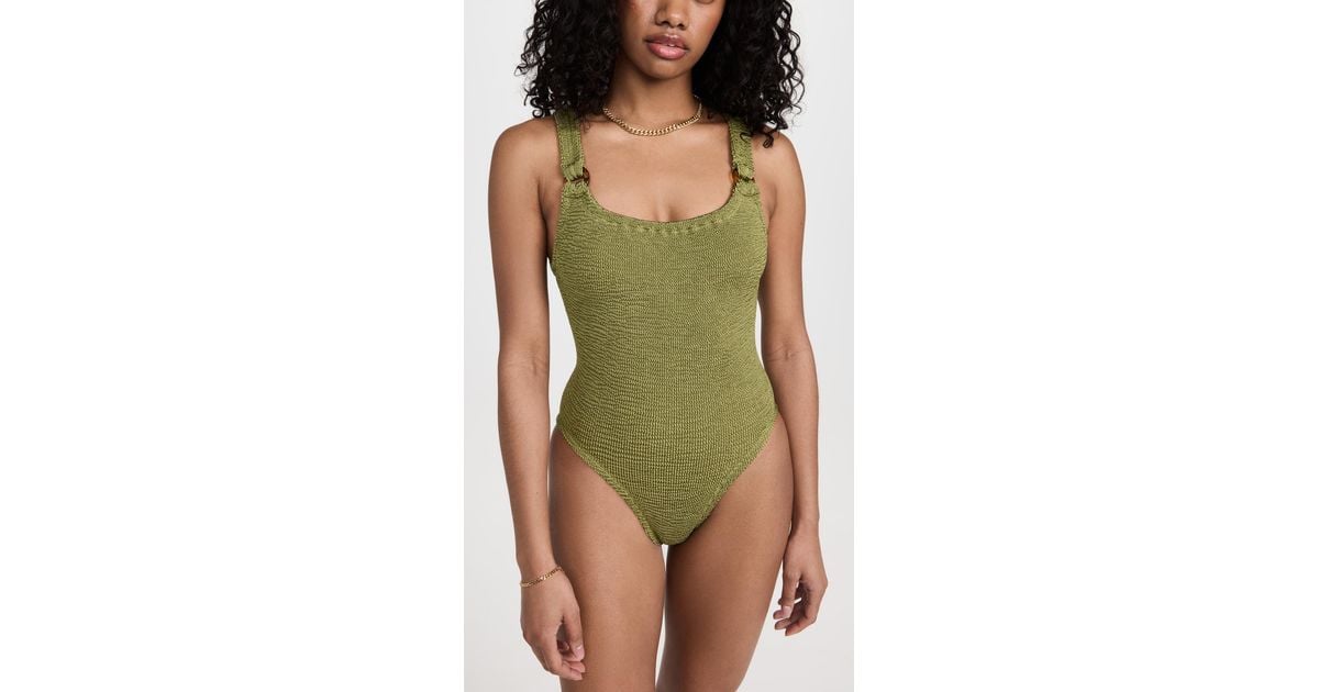 Hunza G Domino Swim One Piece In Green Lyst