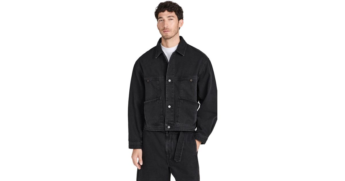Lemaire 4 Pocket Blouon Jacket Denim Oft Bleached Blk in Lemaire 4 Pocket Blouon Jacket Denim Oft Bleached Blk in