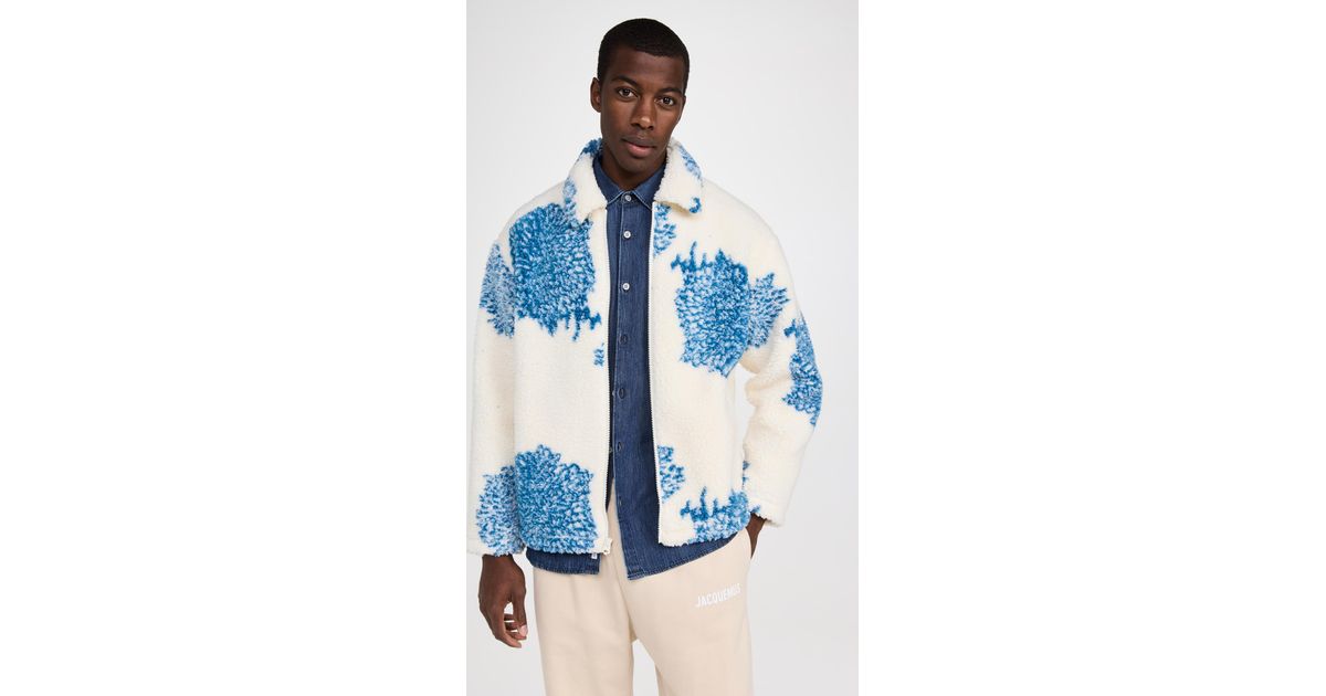 Obey Bistro Sherpa Jacket in Blue for Men | Lyst