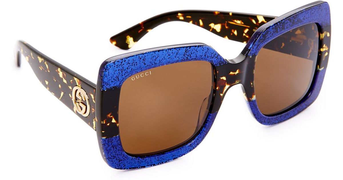 gucci blue glitter sunglasses