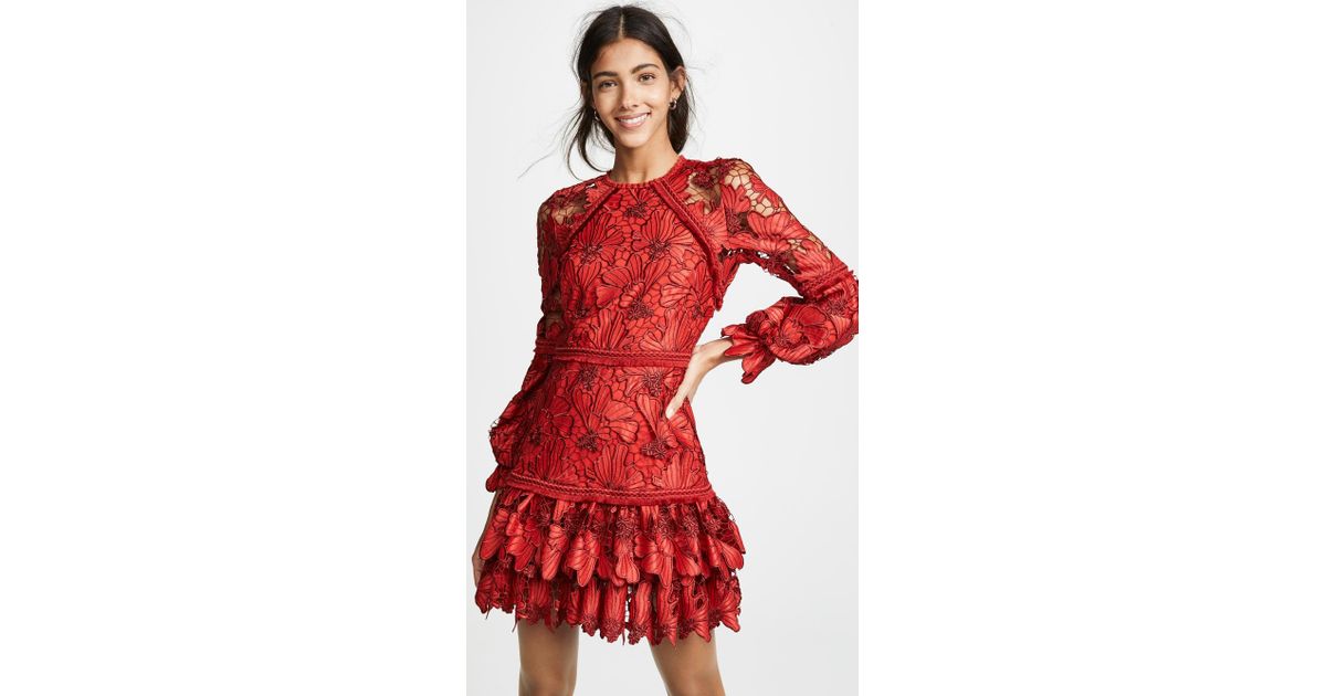 Alexis Fransisca Lace Dress in Scarlet Lace (Red) Lyst