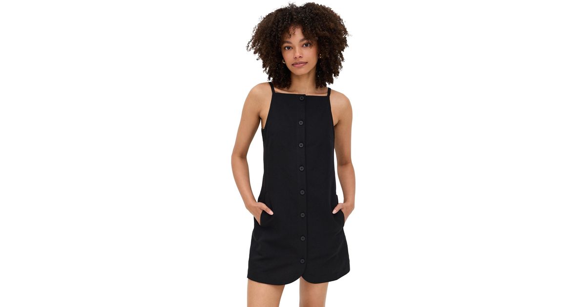 ALIGNE Ozzy Linen Mini Dress in Black | Lyst Canada