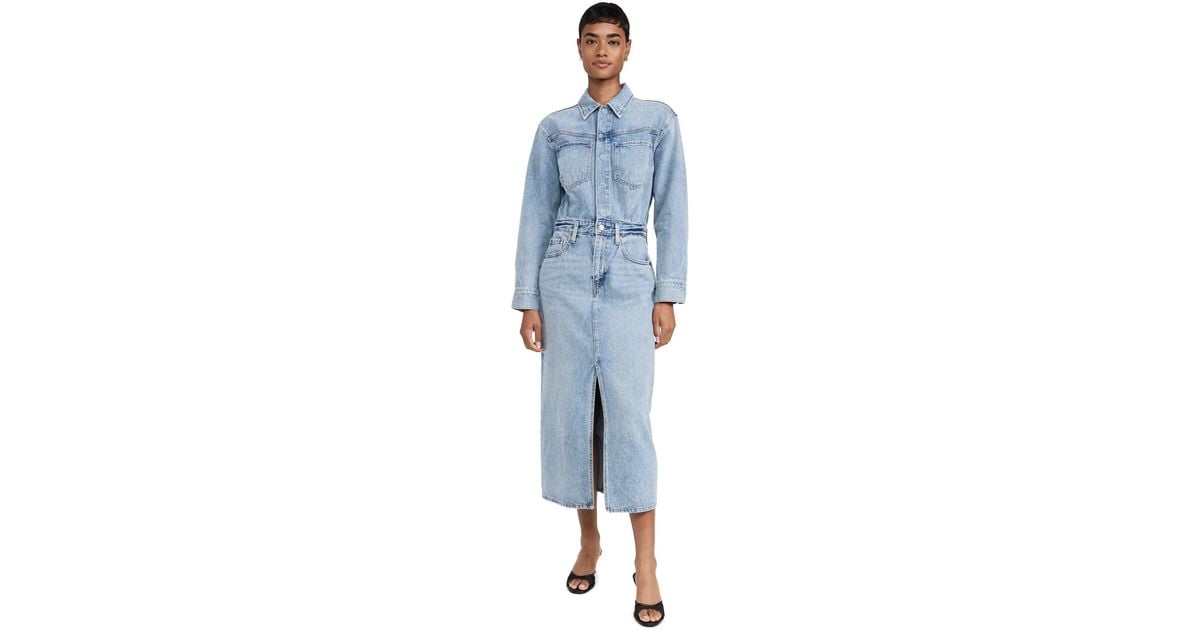 levi's western denim midi dress Levi's WESTERN MIDI DRESS - Denim dress - light-blue denim