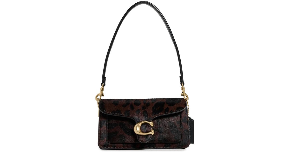 COACH Leopard Haircalf Tabby Shoulder Bag 20 in Black | Lyst Canada