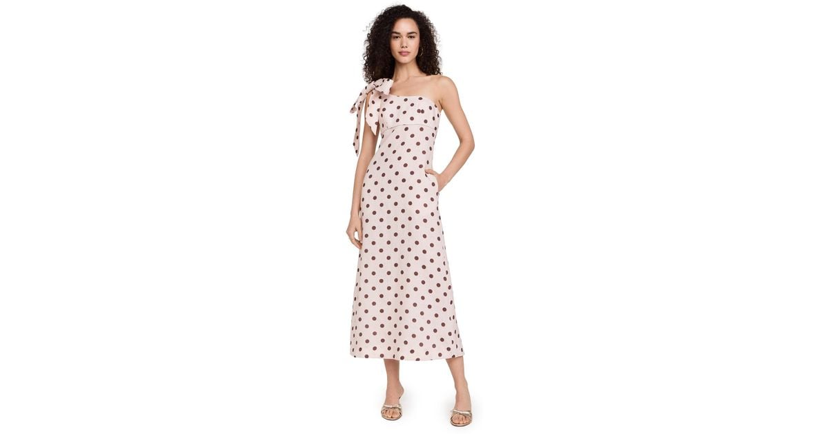 【Zimmermann】ACACIA ONE SHOULDER MIDI DRESS ワンショルダー ZIMMERMANN Acacia one-shoulder bow-embellished polka-dot