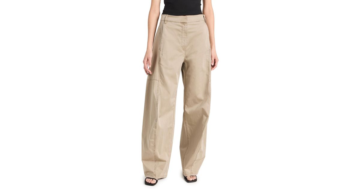 Tibi Garment Dyed Silky Cotton Sid Chino Pants in Natural | Lyst Tibi Garment Dyed Silky Cotton Sid Chino Pants in Natural | Lyst
