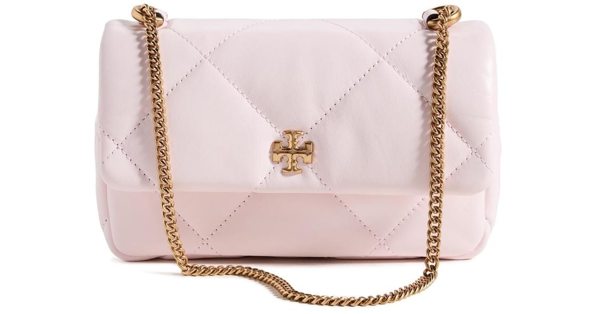 早割クーポン！ Tory Burch Mini Kira Diamond Quilted Flap in Pink | Lyst 応援グッズ