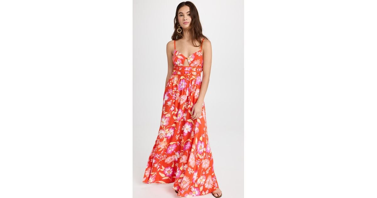 Free People Synthetic Wisteria Maxi Dress in Red | Lyst UK