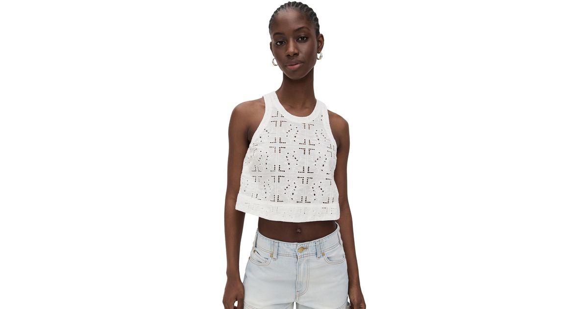 Esther Tank Black Handkerchief Eyelet