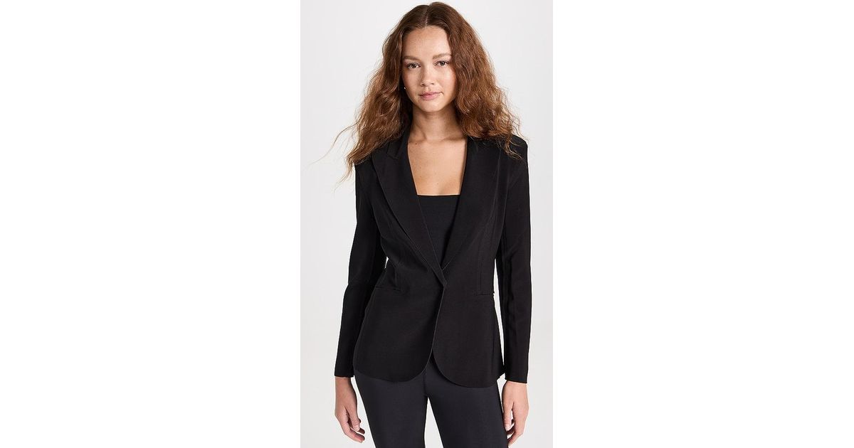 Norma Kamali Classic Single Breasted Jacket in Black | Lyst