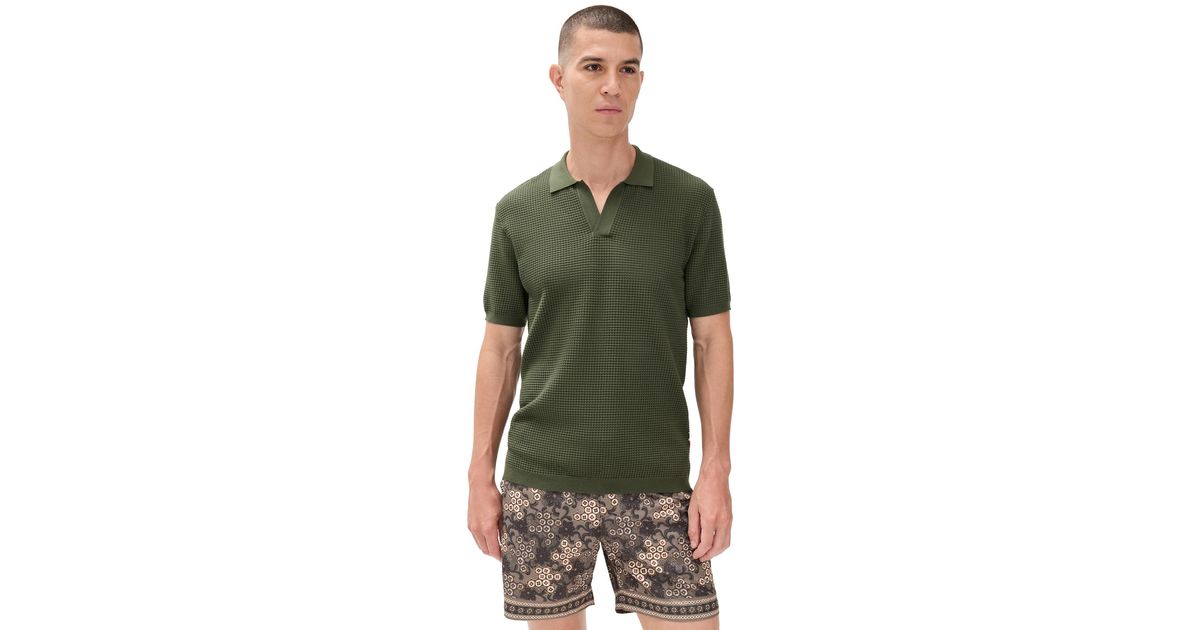 Green Rody Orlebar Brown Roddy Knit Polo in Green for Men | Lyst