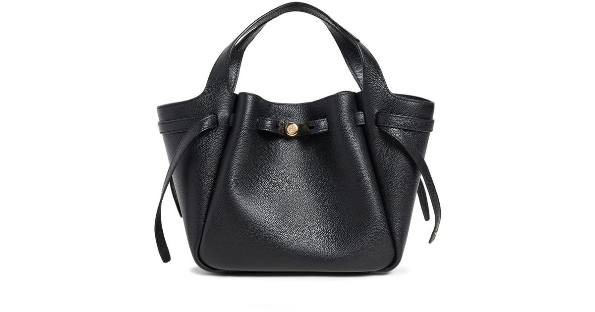 Tory Burch Women's Romy Pebbled Leather Tote Shoulder Bag Brown