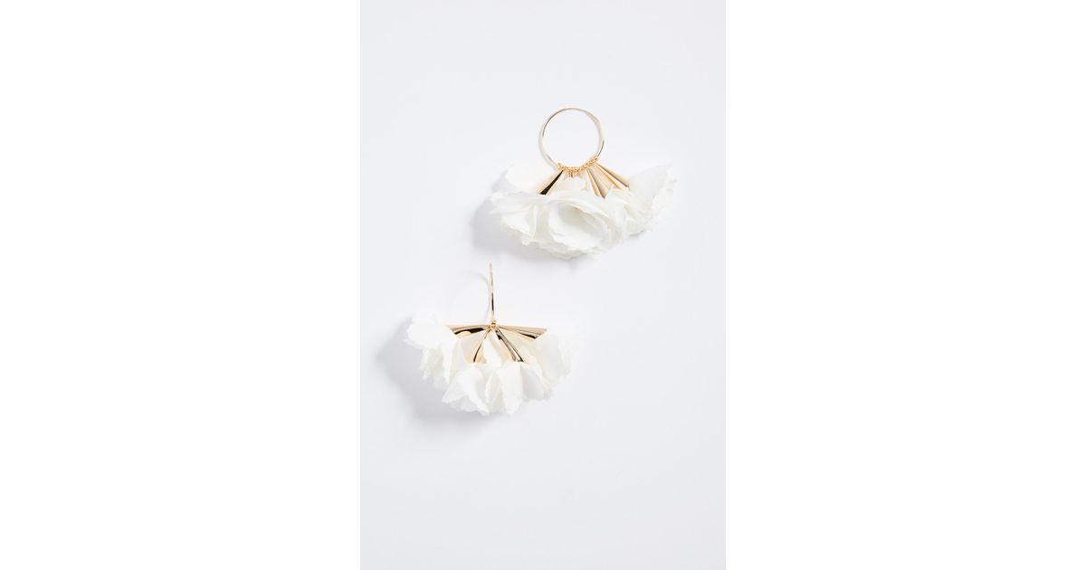 Lyst Shashi Rose Hoop Earrings In White