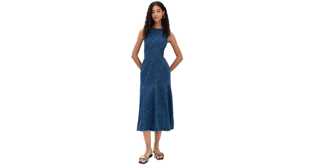 ALIGNE Raven Denim Midi Dress in Blue | Lyst
