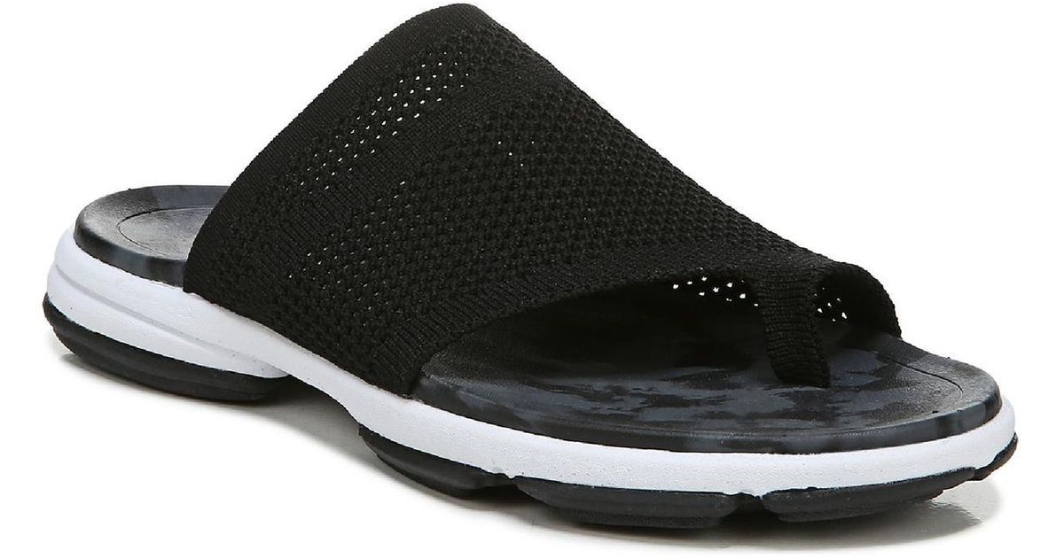 Ryka Desi Knit Toe Loop Slide Sandals in Black Lyst