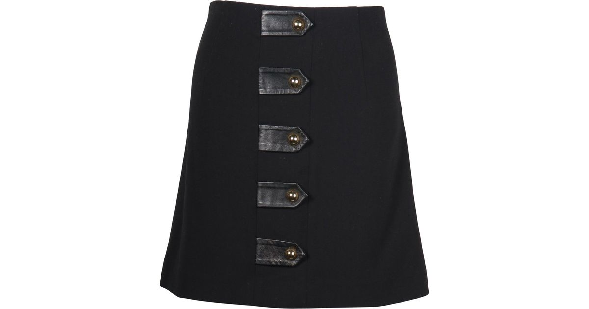Sandro Sandro Leather Detail Mini Skirt in Black | Lyst