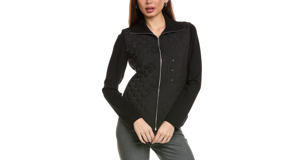 Joseph Ribkoff Fitted Denim Jacket With Rhinestones 241914 Col 156