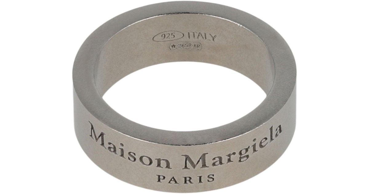 Maison Ringer Maison Margiela Wide Logo Ring in Gray | Lyst