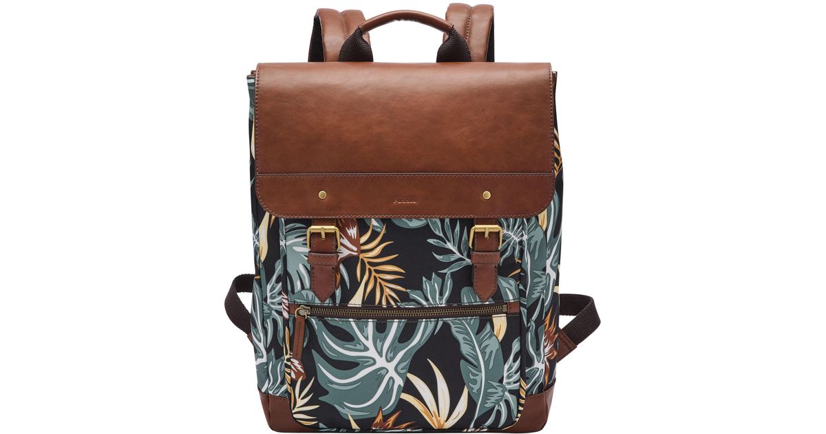 Fossil Miles Canvas And Cotton Backpack in Brown for Men Lyst