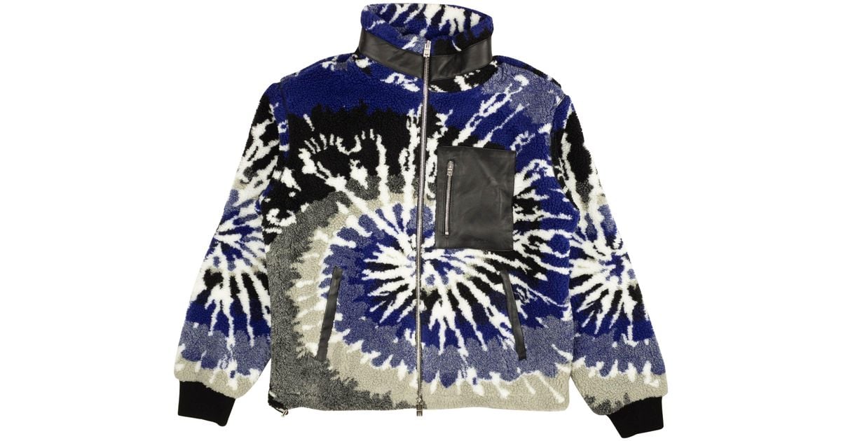 Amiri And Black Fleece Tie Dye Zipup Track Jacket in Blue for Men Lyst