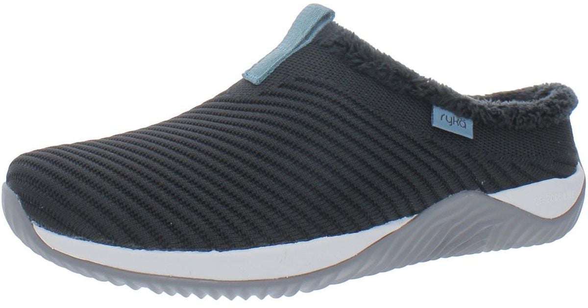ryka faux fur slip on mules