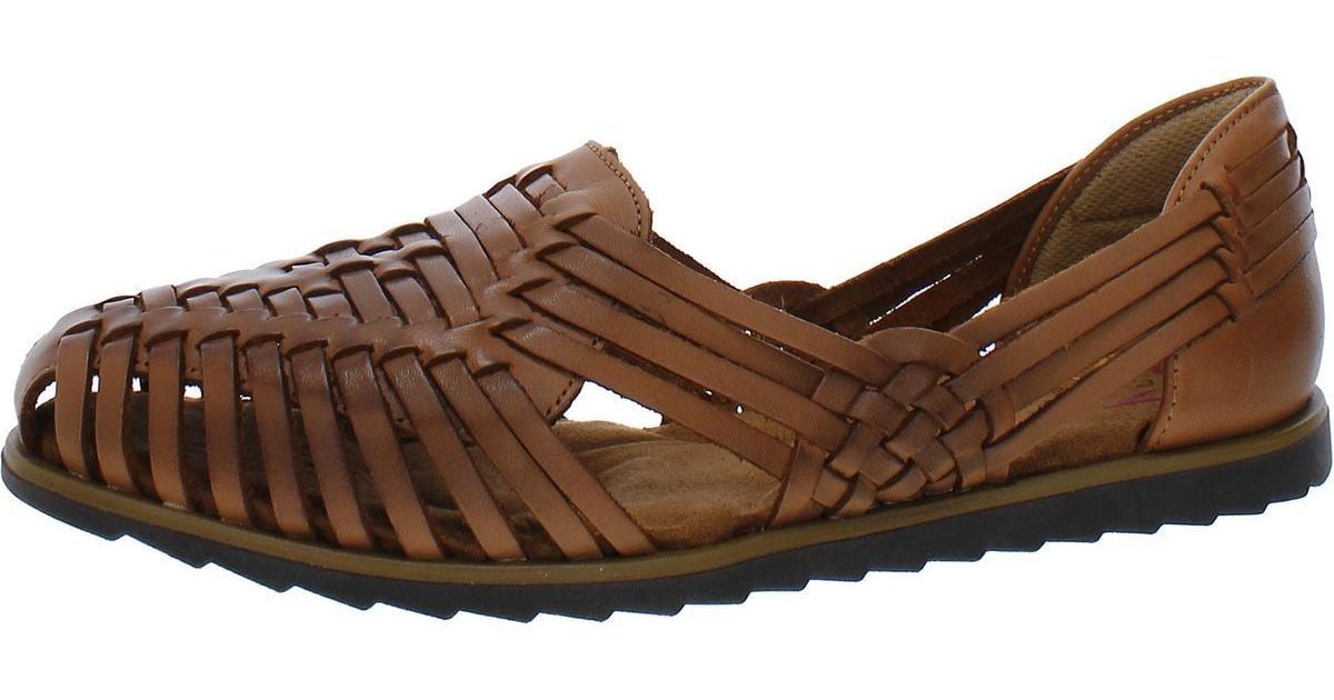 Comfortiva Mik 2 Leather Closed Toe Huarache Sandals in Brown Lyst
