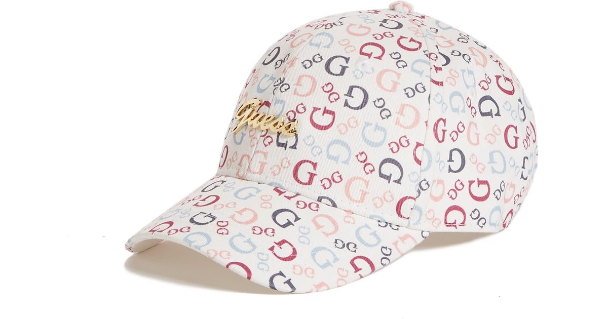 Guess Factory Logo Baseball Hat in White Lyst