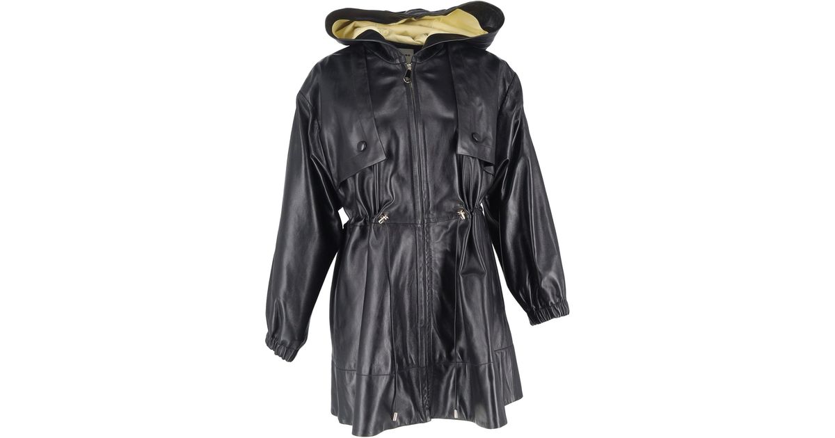 Sandro Sandro Zip-Up Hooded Parka Jacket in Black | Lyst