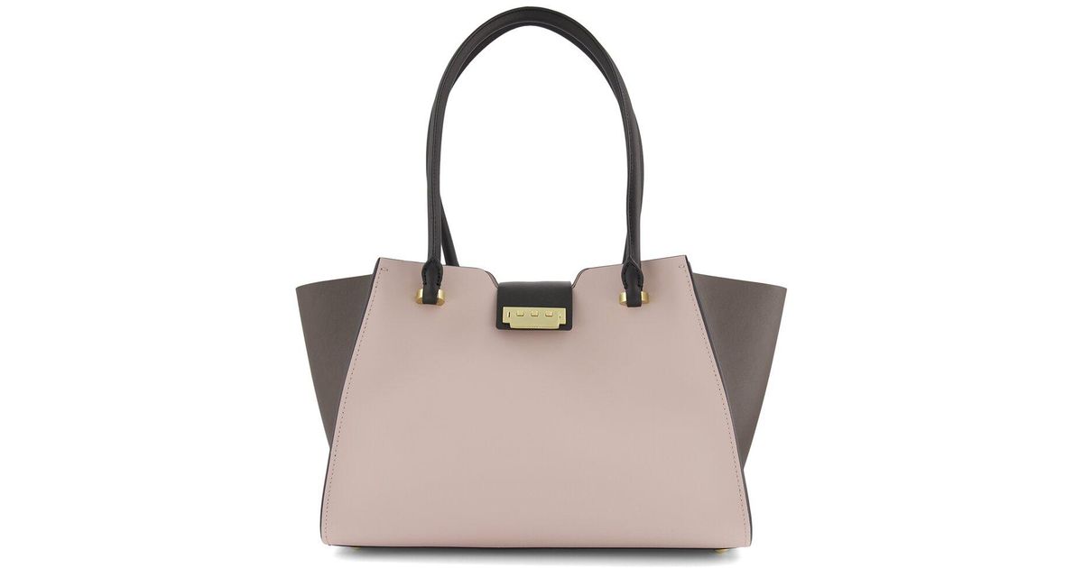 Zac Posen Eartha Medium Leather Tote in Natural | Lyst