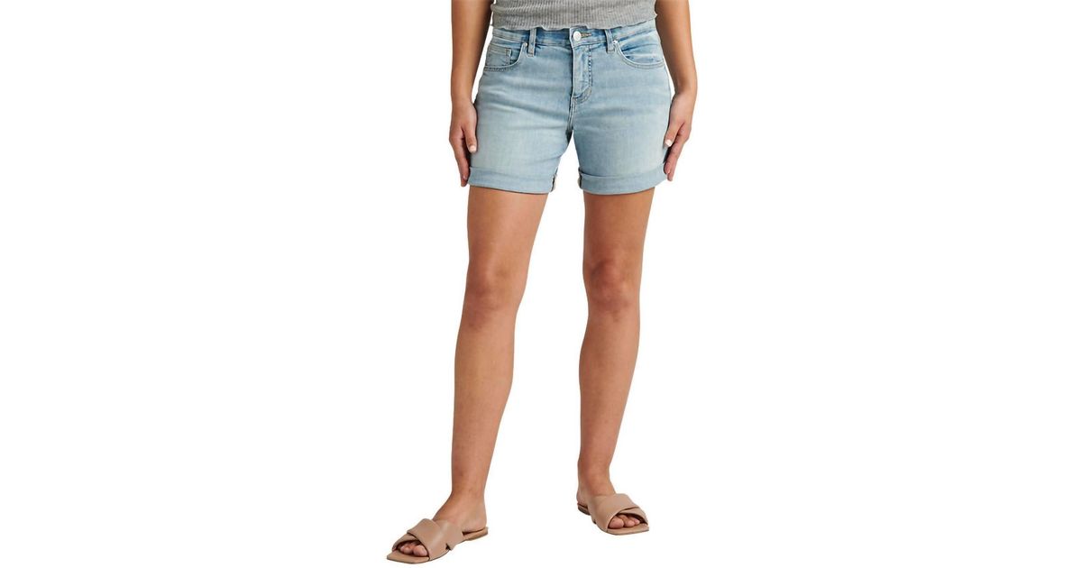 JAG Women's Petite Alex Boyfriend Denim Shorts - Brilliant Blue Wash - View #4