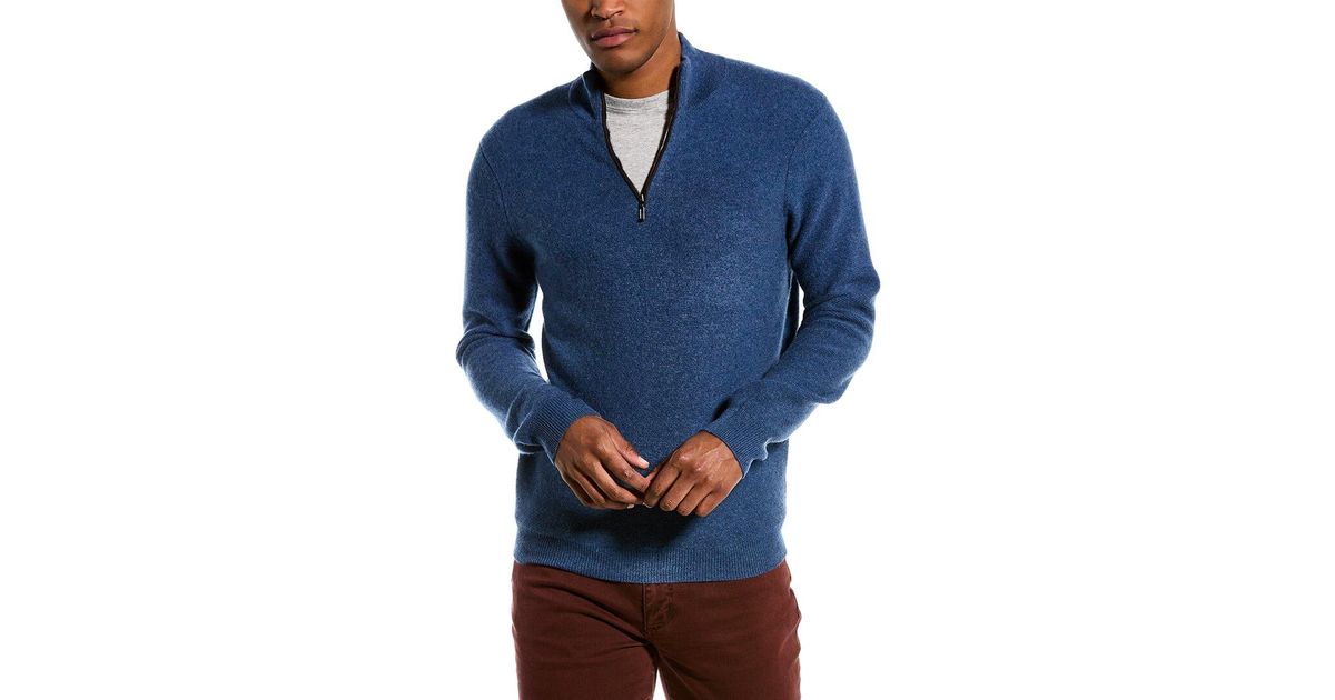 Magaschoni 1/4-zip Cashmere Sweater in Blue for Men | Lyst