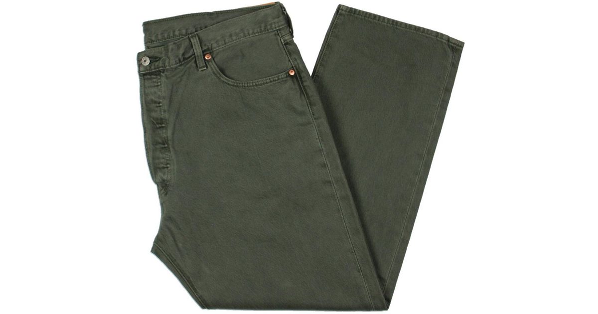 Levi's 501 Original Fit Button Fly Straight Leg Jeans in Green for Men |  Lyst