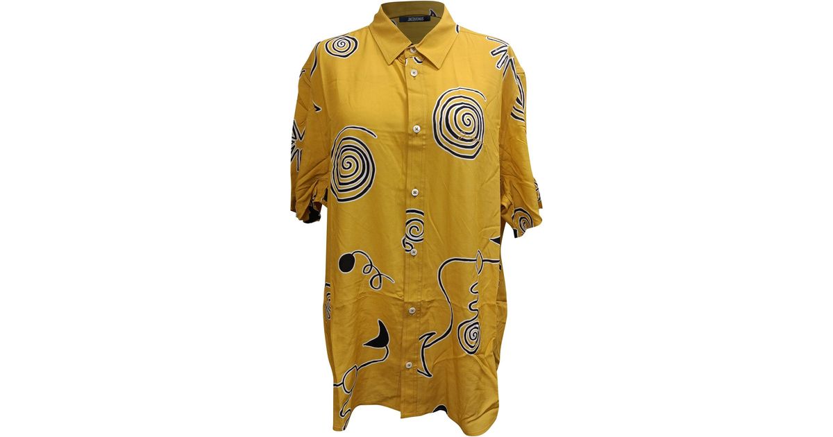 Jacquemus Mello Spiral-Print Shirt in Yellow for Men | Lyst