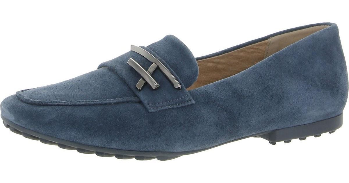 Franco Sarto Petola Leather Slip-on Loafers in Blue | Lyst