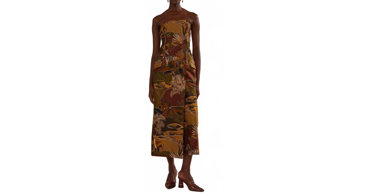 farm rio savana dream strapless midi dress Savana Dream Strapless Dress (Women)