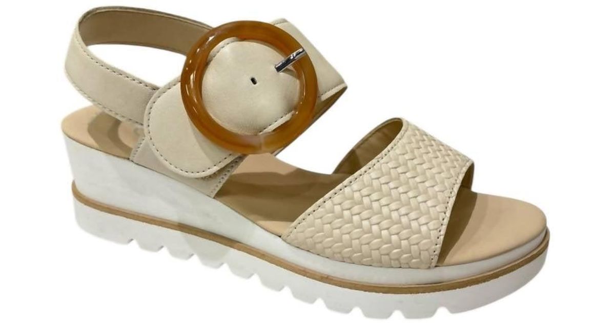 Gabor Women's Comfortable Leather Wedge Sandals - Lightweight With 1 Inch Heel