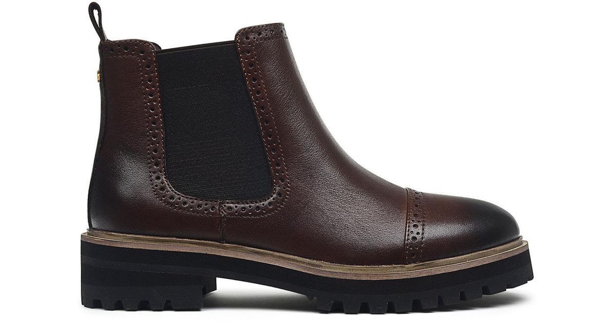 Radley Cording Street - Chunky Brogue Chelsea Boot in Brown | Lyst