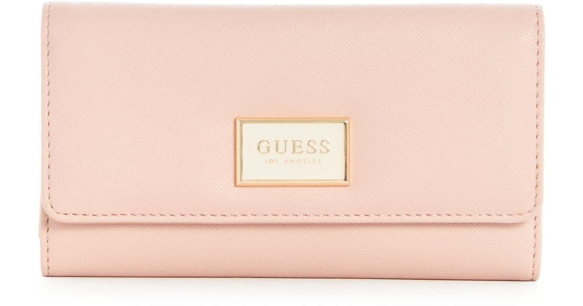 Guess Factory Abree Slim Clutch Wallet in Pink Lyst
