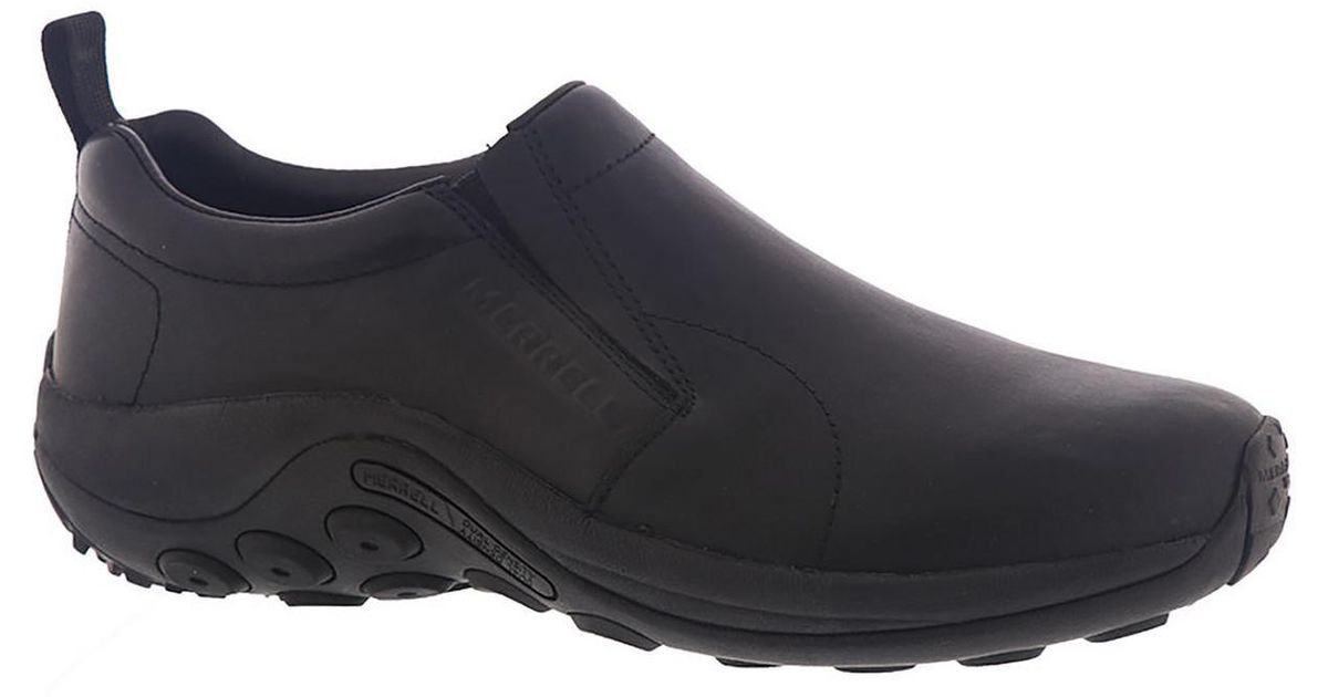 Merrell Jungle Moc Leather Work Wear Slip-on Shoes in Black for Men | Lyst