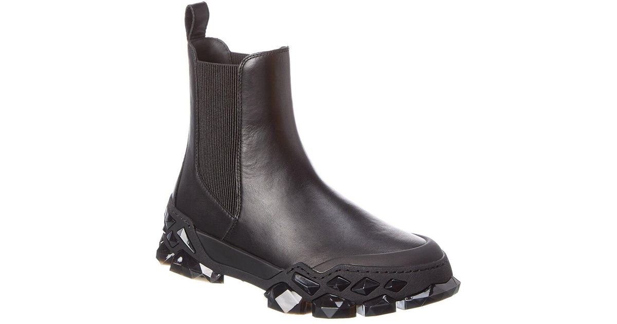 Jimmy Choo Diamond X Leather Chelsea Boot in Black Lyst