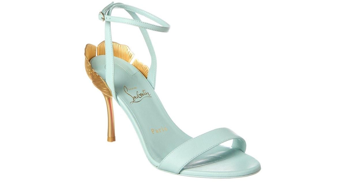 正規店買付【ルブタン】Ginko pump with gold heel CHRISTIAN LOUBOUTIN Ginko Girl Leather Sandals in Purple