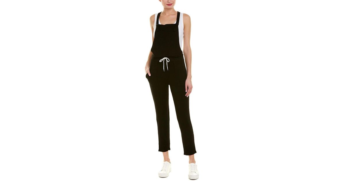 Monrow Cotton Overall Jumpsuit In Black Lyst 3839