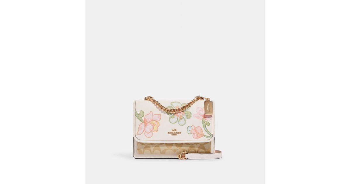 Coach Klare Crossbody Bag Poppy Floral in Coated Canvas with Gold