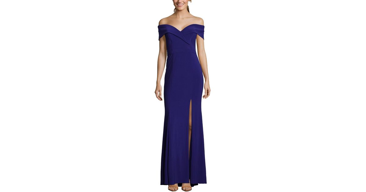 Xscape Petites Sweetheart Offtheshoulder Evening Dress in Purple Lyst