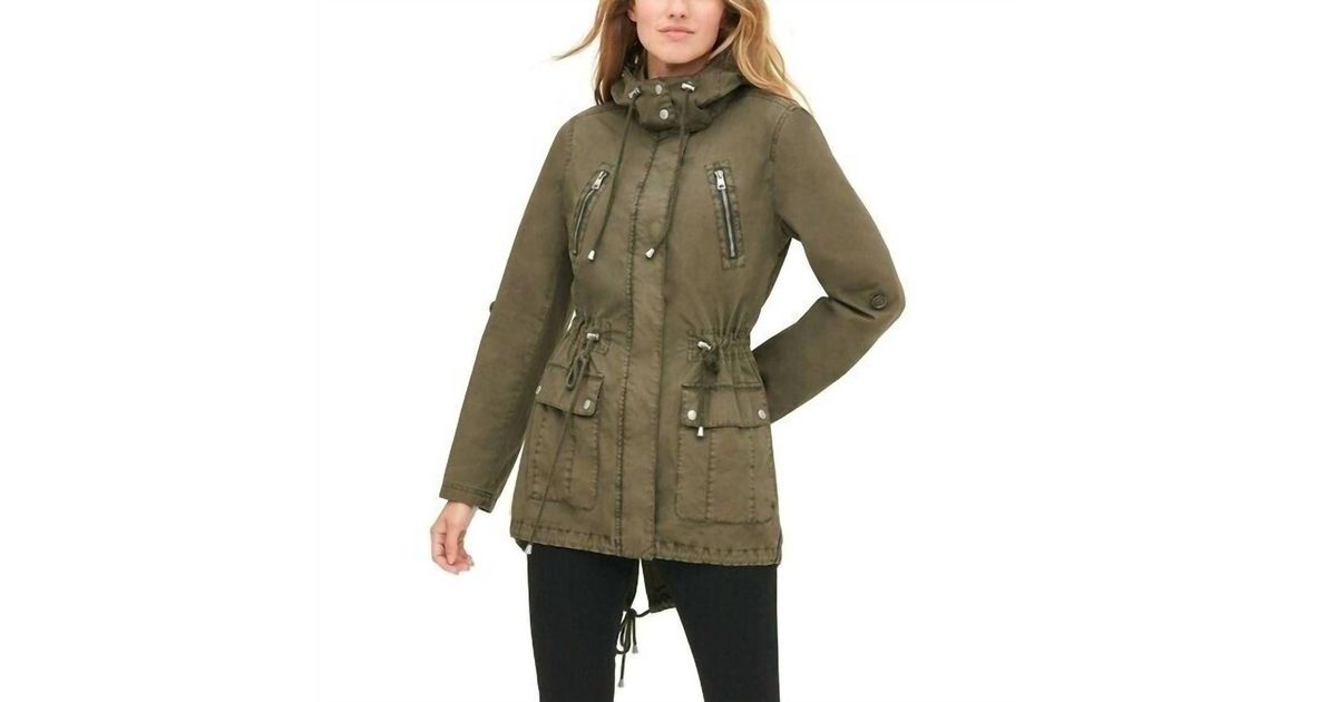 Levi's Parachute Fish Tail Mid Length Utility Jacket in Green Lyst