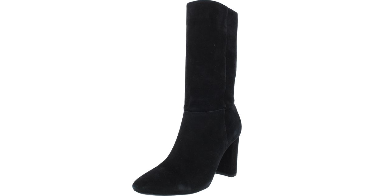 Lauren by Ralph Lauren Artizan Suede High Heel Mid-calf Boots in Black ...