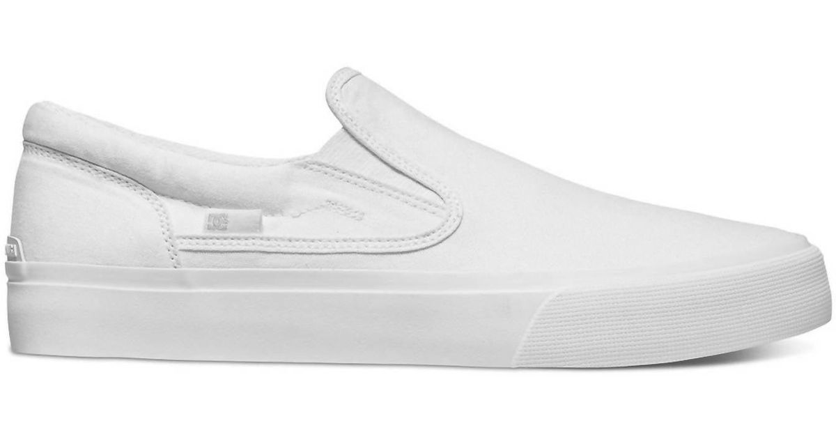 DC Shoes Men's Trase Canvas Slip On Shoes in White for Men | Lyst
