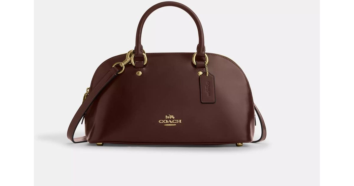 COACH Lara Satchel Bag in Brown | Lyst