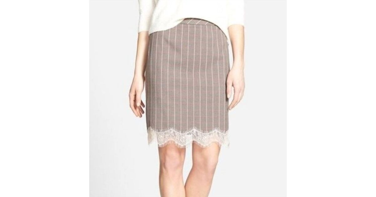 2910007 Grey Plaid Pencil Skirt main image 1